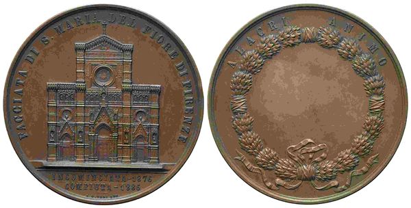 ITALIA. Medaglia FIRENZE. Facciata di Santa Maria del Fiore 1886. Opus Giorgi. ...