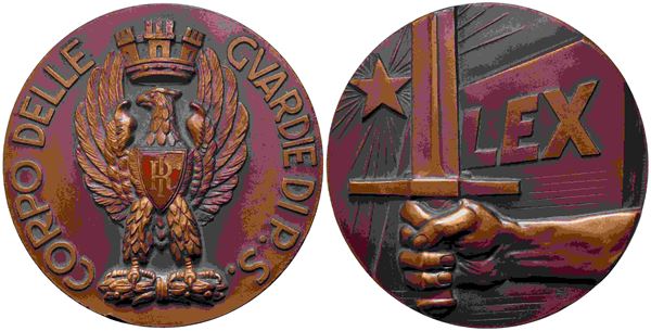 ITALIA. Polizia di Stato. Medaglia istituita nel 1949, per il Corpo delle Guard...  - Auction Monete e medaglie moderne Italiane ed Estere - Bertolami Fine Art - Casa d'Aste