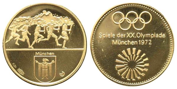 GERMANIA. Medaglia per la XX olimpiade di Monaco del 1972. Au titolo 900 (3,47 ...  - Auction Monete e medaglie moderne Italiane ed Estere - Bertolami Fine Art - Casa d'Aste