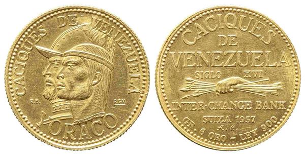 VENEZUELA. Medaglia della serie dei capi indiani del Venezuela - Yoraco - caciq...  - Asta Monete e medaglie moderne Italiane ed Estere - Bertolami Fine Art - Casa d'Aste