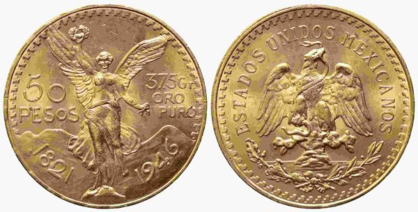 MESSICO. 50 pesos 1946. Au titolo 900 (41,66 g, di cui 37,50 g di oro puro). qF...  - Auction Monete e medaglie moderne Italiane ed Estere - Bertolami Fine Art - Casa d'Aste