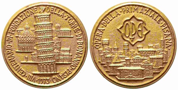 ITALIA. Medaglia 1973 per l'VIII centenario della torre pendente di Pisa...  - Asta Monete e medaglie moderne Italiane ed Estere - Bertolami Fine Art - Casa d'Aste