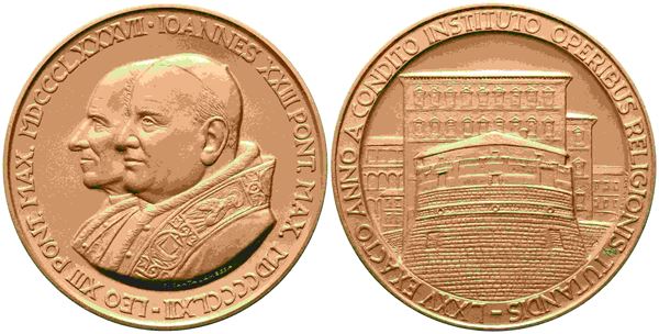 VATICAN CITY. Giovanni XXIII (1958-1963). Triptych of extraordinary medals...  (Medaglie italiane...)  - Auction Gioielli, orologi, argenti, avori, wunderkammer, penne e monete da investimento - Bertolami Fine Art - Casa d'Aste