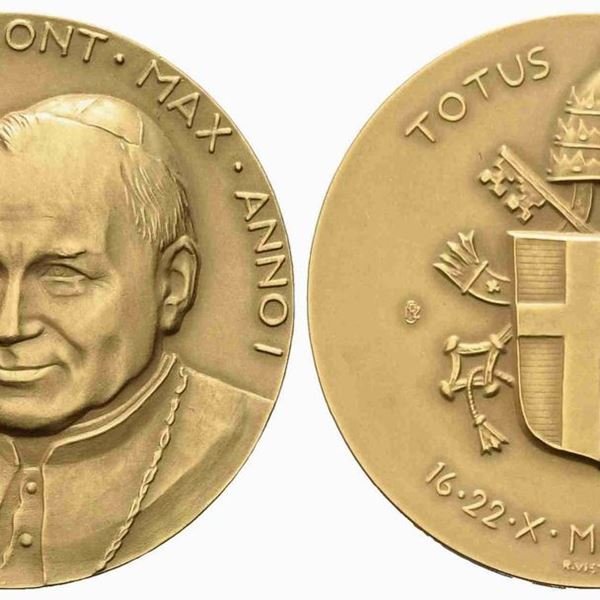 CITTA' DEL VATICANO. Giovanni Paolo II (1978-2005). Trittico di medaglie...  (Medaglie italiane...)  - Asta Gioielli, orologi, argenti, avori, wunderkammer, penne e monete da investimento - Bertolami Fine Art - Casa d'Aste