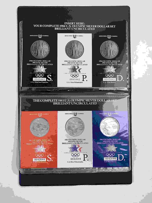 USA. Album folder con collezione completa monete commemorative della Olimpiade ...