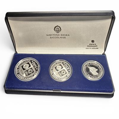 Jugoslavia. Trittico delle Olimpiadi Invernali di Sarajevo del 1984. Prima Serie . Ag 925. 500 Di...