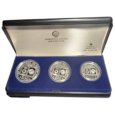 Jugoslavia. Trittico delle Olimpiadi Invernali di Sarajevo del 1984. Quarta Serie. Ag 925. 500 Di...