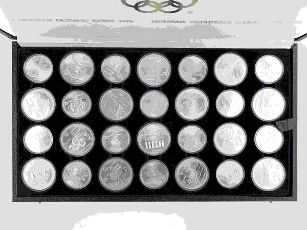 CANADA. Olimpiadi di Montreal Cofanetto Set FDC BU 28 Monete commemorative. Ag ...