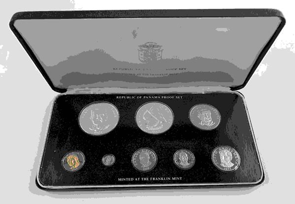 PANAMA. PROOF set 1977 Franklin mint. 8 valori con argenti. PROOF...