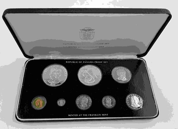 PANAMA. PROOF set 1977 Franklin mint. 8 valori con argenti. PROOF...