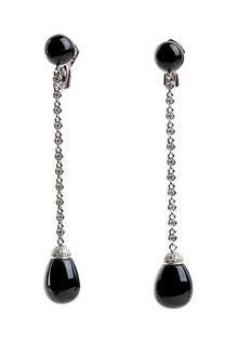 Orecchini pendenti onice diamanti ed oro collezione JOYFUL - firmati CHANTECLER...