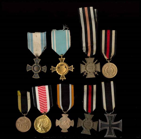 Lot of 9 medals ...  (Germania...)  - Auction Militaria, Medals and Orders of Chivalry - Bertolami Fine Art - Casa d'Aste