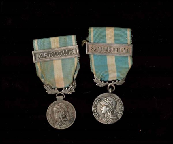 Lotto di 2 medaglie coloniali 