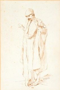 DOMENICO MORELLI (Napoli, 1823 - 1901) - Arab man praying