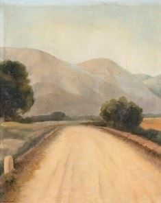 FRANCESCO TROMBADORI (Siracusa, 1886 - Roma, 1961) - Veduta di un sentiero di campagna, anni 1924/26 ca. 