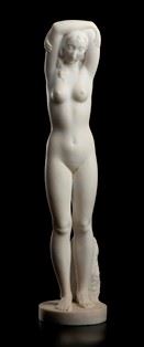 LELIO GELLI   (Firenze, 1902 &#8211; Napoli, 1975) : Female nude  - Marble, 67 x 18 x 18 cm - Auction Dipinti, Disegni e Sculture dal XIX al XXI secolo e Collezione Cornelio Di Marzio - Bertolami Fine Art - Casa d'Aste