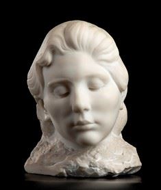 ATTILIO  TORRESINI : Portrait of Angela Colasanti, 30's ca.  - Marble, 28 x 22 x 24 cm  - Auction Dipinti, Disegni e Sculture dal XIX al XXI secolo e Collezione Cornelio Di Marzio - Bertolami Fine Art - Casa d'Aste