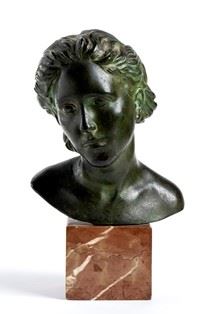 ATTILIO  TORRESINI : Ritratto di Angela Colasanti, anni 30 ca.  - Bronzo, 30 x 20 x 17 cm (compreso di base) - Asta Dipinti, Disegni e Sculture dal XIX al XXI secolo e Collezione Cornelio Di Marzio - Bertolami Fine Art - Casa d'Aste