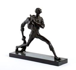 HANS PIFFRADER (Chiusa, 1888 &#8211; Bolzano, 1950) : Ladro di polli, 1923 ca.  - Bronzo, 25,5 x 30 x 8 cm  - Asta Dipinti, Disegni e Sculture dal XIX al XXI secolo e Collezione Cornelio Di Marzio - Bertolami Fine Art - Casa d'Aste