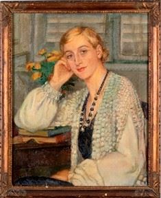 LEONETTA CECCHI PIERACCINI : Portrait of Anna Kuliscioff Casotti, 1937  - Oil on canvas, 67 x 54 cm  - Auction Dipinti, Disegni e Sculture dal XIX al XXI secolo e Collezione Cornelio Di Marzio - Bertolami Fine Art - Casa d'Aste