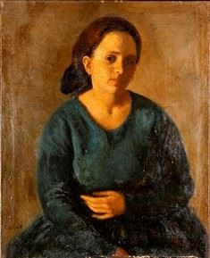 VIRGILIO GUIDI : Ritratto di donna, 1920  - Olio su tela, 79 x 64 cm  - Asta Dipinti, Disegni e Sculture dal XIX al XXI secolo e Collezione Cornelio Di Marzio - Bertolami Fine Art - Casa d'Aste