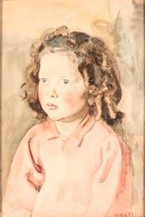 CESARE PERUZZI (Montelupone, 1894 &#8211; Recanati, 1995) - Ritratto di bambina