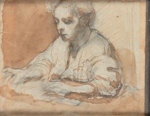 ARMANDO SPADINI (Firenze, 1883 &#8211; Roma, 1925) : Portrait of Pasqualina Spadini, 1925  - Watercolor on paper, 13 x 15 cm - Auction Dipinti, Disegni e Sculture dal XIX al XXI secolo e Collezione Cornelio Di Marzio - Bertolami Fine Art - Casa d'Aste