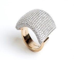 Anello a fascia con diamanti -  firmato VHERNIER...