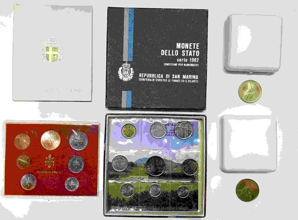 SAN MARINO - VATICANO. Lotto di n. 4 divisionali (S. Marino 1980 con Ag; San Ma...  - Asta Monete e medaglie moderne Italiane ed Estere - Bertolami Fine Art - Casa d'Aste
