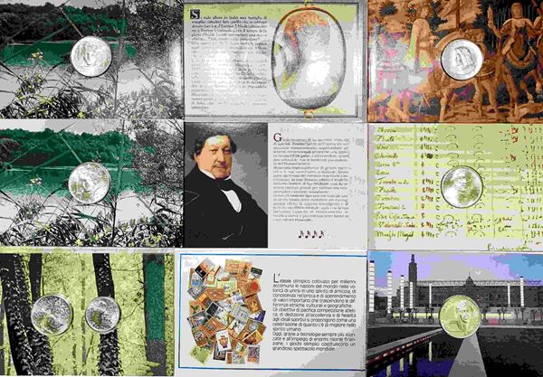 REPUBBLICA ITALIANA. Lotto di n. 7 divisionali e commemorative: n. 1 divisional...  - Auction Monete e medaglie moderne Italiane ed Estere - Bertolami Fine Art - Casa d'Aste