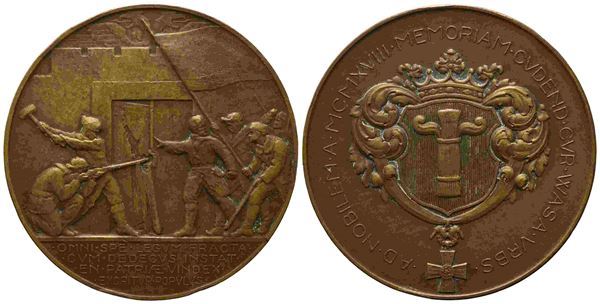 FINLANDIA. Medaglia 1918 Difesa della città di Vaasa. Ae (60 mm). BB+, colpetto...  - Auction Monete e medaglie moderne Italiane ed Estere - Bertolami Fine Art - Casa d'Aste