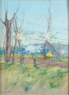 ANTONIO CANNATA - Landscape with blooming trees