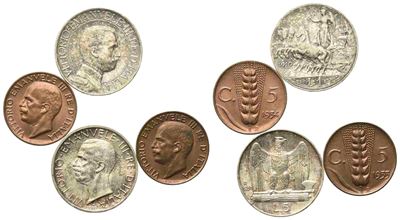 Regno D'italia. Vittorio Emanuele III (1900-1943). Lotto Composto da N. 4 Monete. Metalli e Conse...