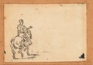 Giorgio De Chirico - Studio di Figura a Cavallo, Fine Anni Quaranta