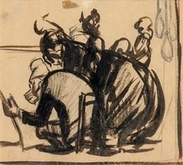 MARIO SIRONI : Disegno satirico  - Tecnica mista su carta, 19 x 21,5 cm  - Asta Dipinti, Disegni e Sculture dal XIX al XXI secolo e Collezione Cornelio Di Marzio - Bertolami Fine Art - Casa d'Aste