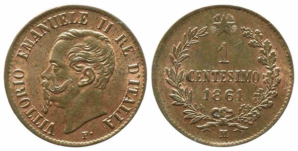 REGNO D'ITALIA. Vittorio Emanuele II (1861-1878). 1 centesimo 1861. Milano. Cu....