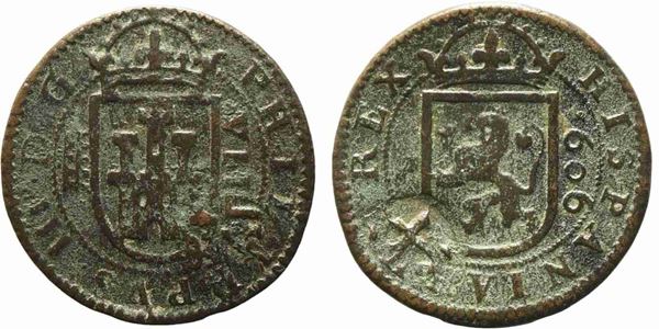 SPAGNA. Filippo III (1598-1621). 8 Maravedis 1606. Segovia. Cu. Contromarca. BB...