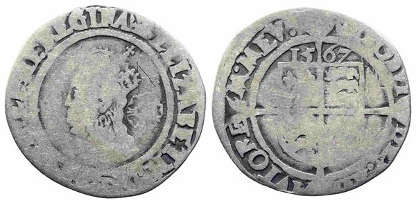 INGHILTERRA. Elisabetta I (1558-1603). Scellino da 6 pence 1567. Ag. qMB....  - Auction Monete e medaglie moderne Italiane ed Estere - Bertolami Fine Art - Casa d'Aste