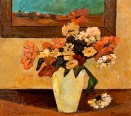 PIERETTO BIANCO (Trieste, 1875 - Bologna, 1937) - Vaso di fiori, 1934