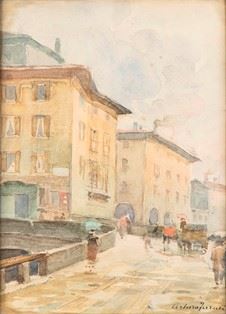 ARTURO FERRARI (Milano, 1861 - 1932) - Il ponte di P. Villoria