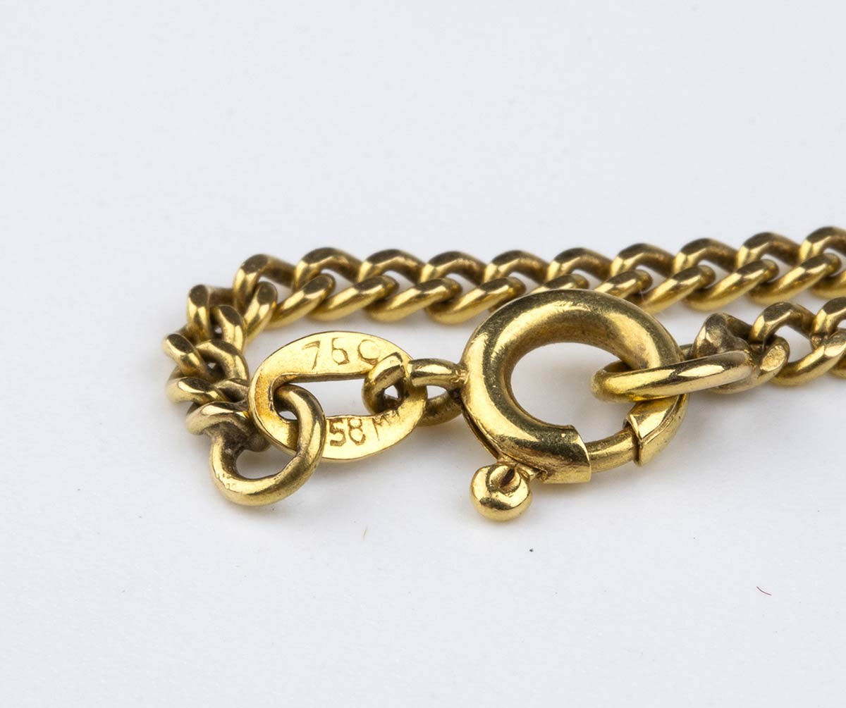 Girocollo e pendente-spilla in oro con diamanti e perline