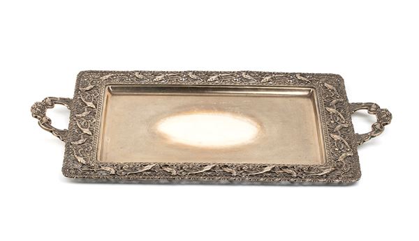 Spanish silver tray - early 20th century