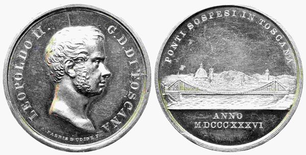 FIRENZE. Granducato di Toscana. Leopoldo II (1824-1859). Medaglia 1836 per i po...  - Auction Monete e medaglie moderne Italiane ed Estere - Bertolami Fine Art - Casa d'Aste