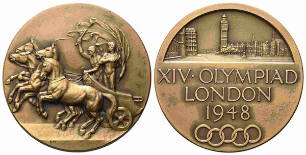 INGHILTERRA. Medaglia per i giochi della XIV olimpiade di Londra 1948. Ae (51,3...  - Asta Monete e medaglie moderne Italiane ed Estere - Bertolami Fine Art - Casa d'Aste