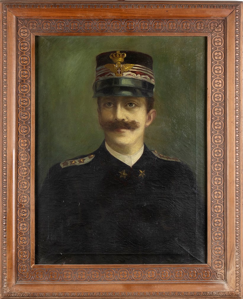 Coppia di Quadri Raffiguranti Vittorio Emanuele II e Regina Elena