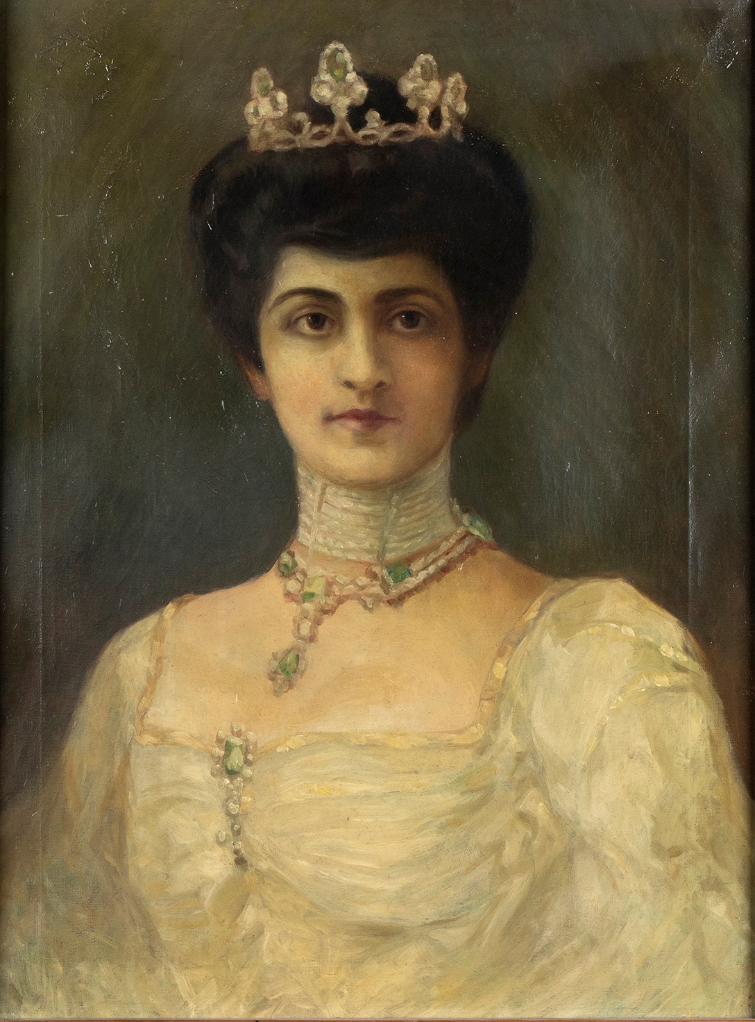 Coppia di Quadri Raffiguranti Vittorio Emanuele II e Regina Elena