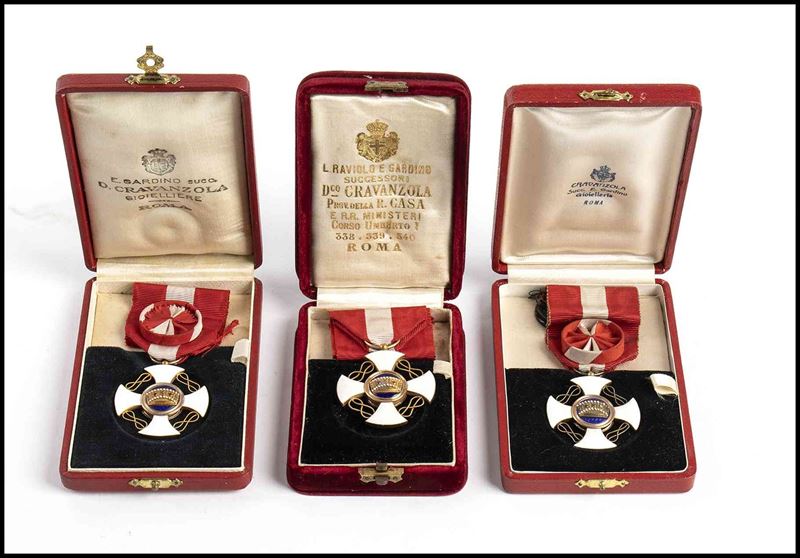 Lotto di 3 Mdaglie, Cavaliere, Corona D'italia