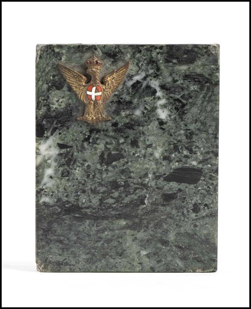 Fremacarte Decorato con Distintivo della Scuola di Stato Maggiore Re