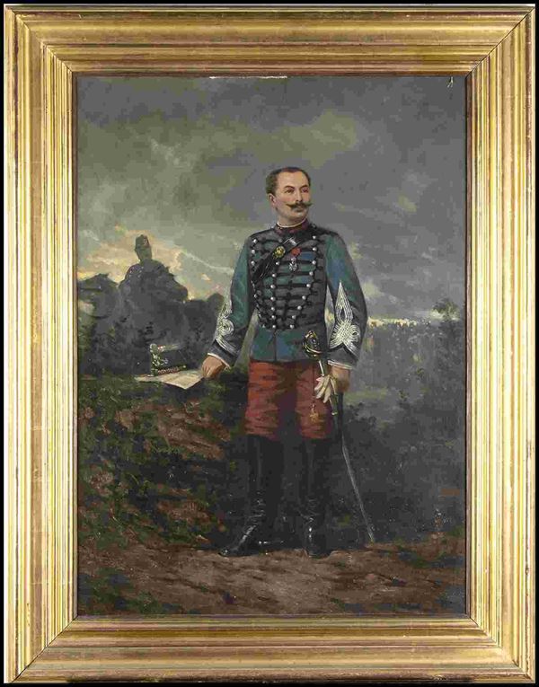 Portrait of officer, Napoleon III era...
