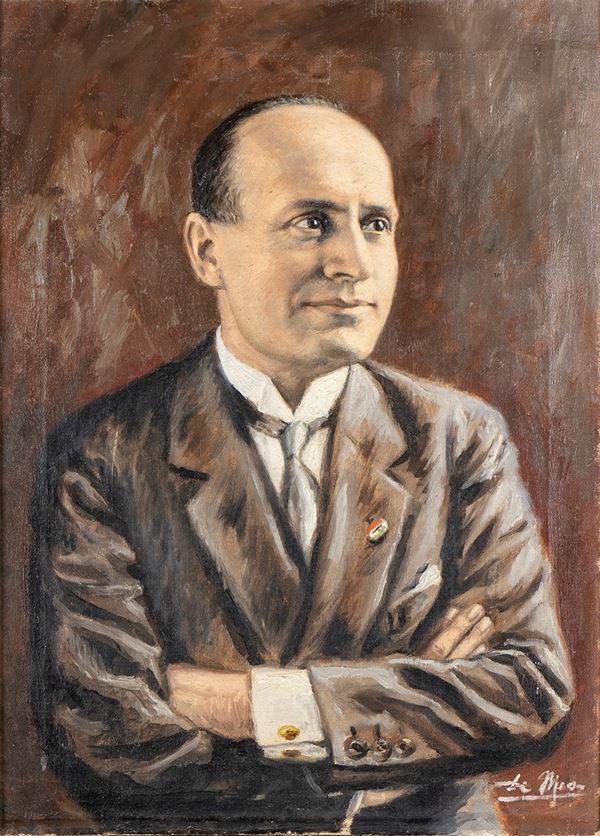 ITALY, Kingdom Portrait of Benito Mussolini wood, 39 x … | Drouot.com